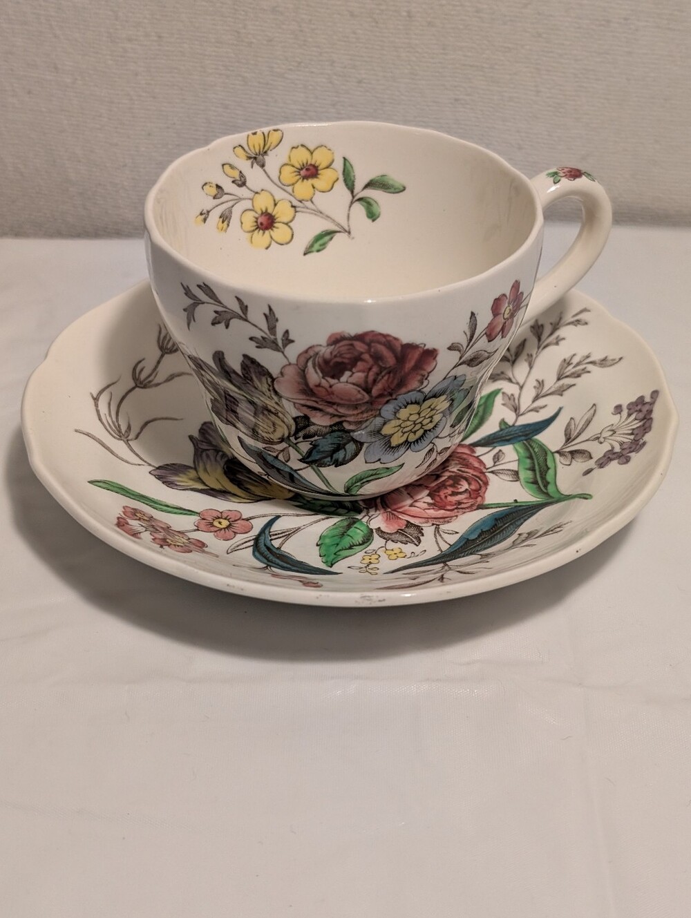Vintage SPODE Floral Teacup And Saucer Set